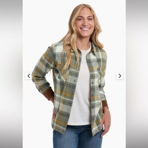 Kuhl Tess Flannel Plaid Button-Up Shirt - soft pine